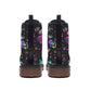 Black Holographic Rainbow Cat Paw Print Men's Martin Short Boots Space & Neon Colors