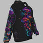 Psychedelic Mushroom Hoodie Rave Wear Fleece Zip Up Hoodie