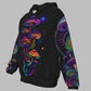 Psychedelic Mushroom Hoodie Rave Wear Fleece Zip Up Hoodie