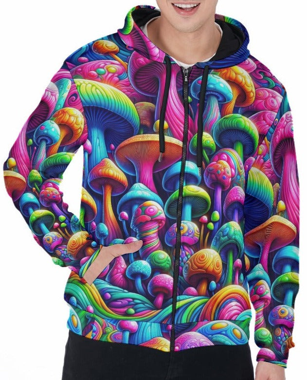 All-Over Print Men's Heavy Fleece Zip Up Hoodie